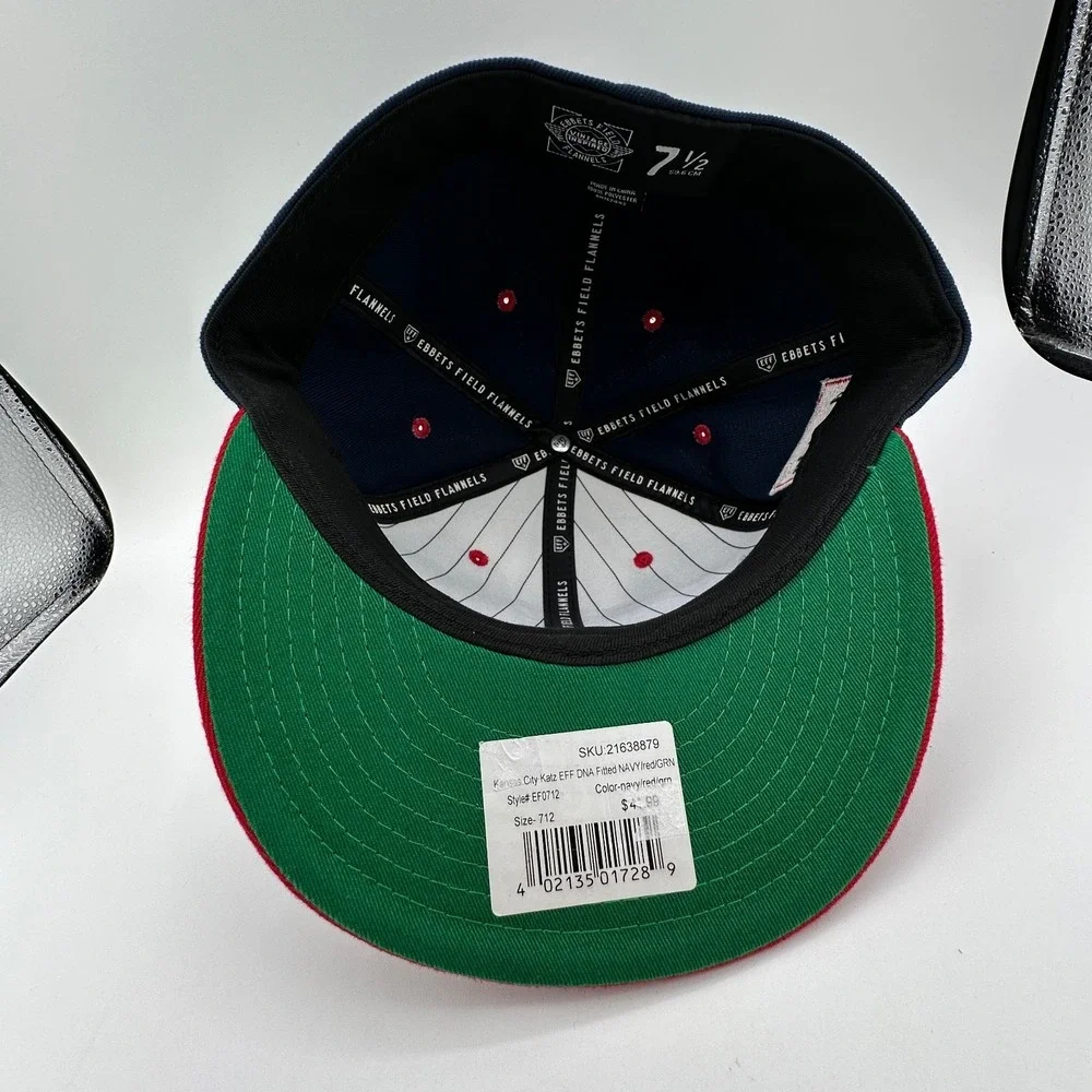 Kansas City Katz Baseball Fitted Hat Size 7 1/2 Ebbets Field Flannels DNA NEW